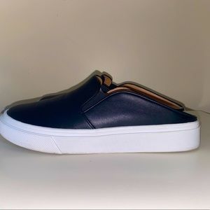 Caslon Black Leather Slide-on Sneakers